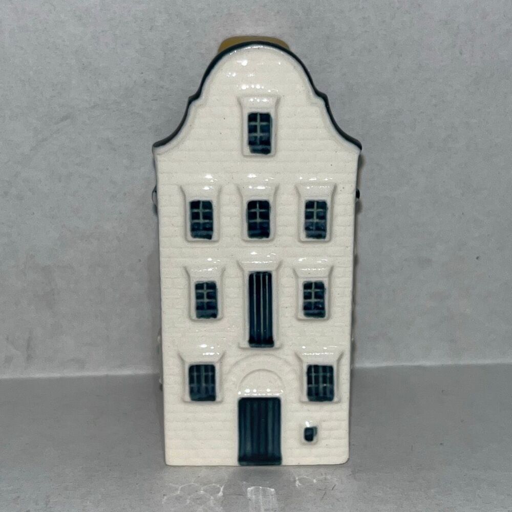 Bols KLM Delft Blue White Ceramic Amsterdam Dutch Canal Miniature House No 79